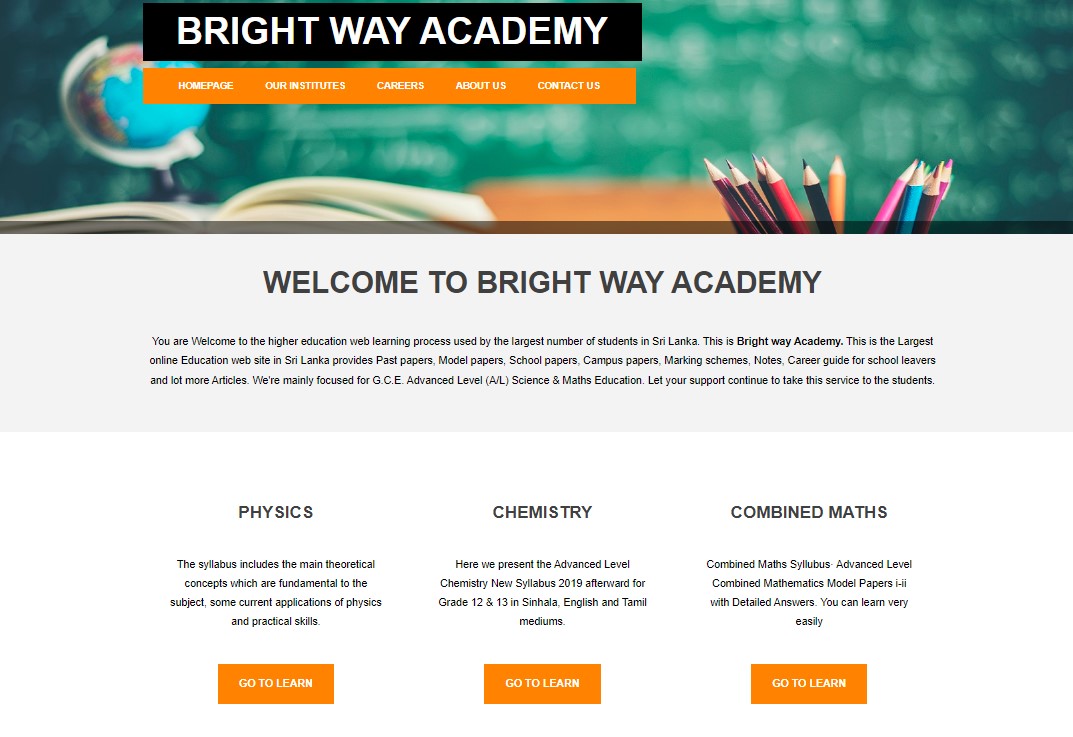 Brightway Academy website front-end